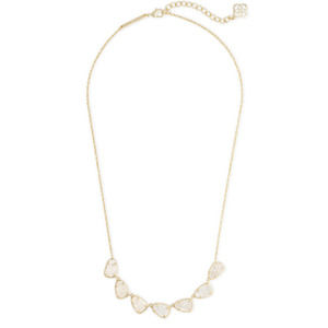 Kendra Scott Susanna Gold Tone Collar Necklace in Iridescent Drusy Druzy